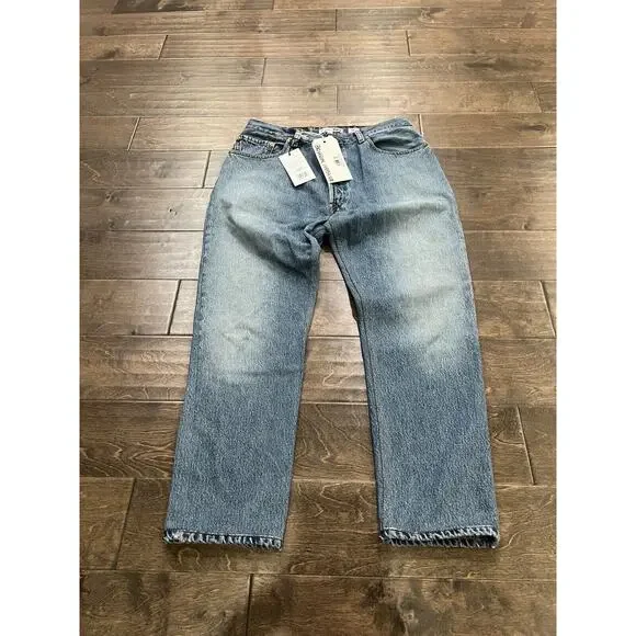 Re/Done Womens Blue Levi's High Rise Ankle Crop Size 30 NWT $395 - Picture 2 of 10